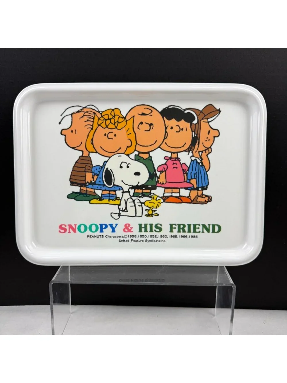 Vintage Snoopy & His Friend Shelina Melamine Tray Peanuts Design